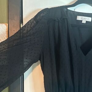 LOFT Elegant Black Long Sleeve Dress